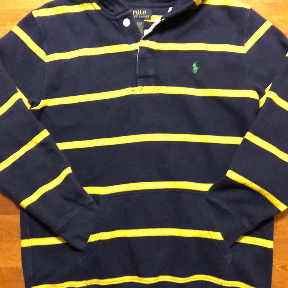 POLO Ralph Lauren hoodie rugby navy/yellow L 14-16